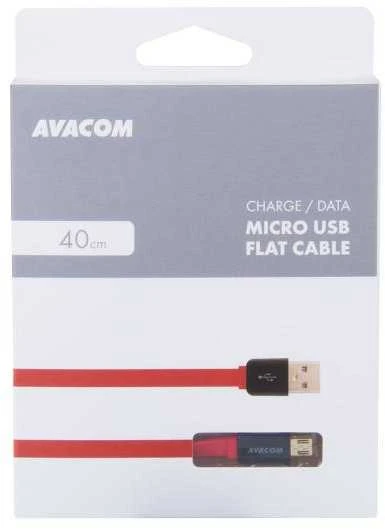 AVACOM MIC-40R USB CABLE - MICRO USB, 40CM, Raudonas