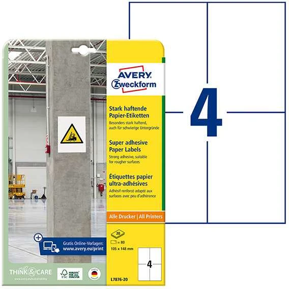 Avery Zweckform ETYK.ZF L7876-20 PAPIER DO TRUDNYCH POW - L7876-20