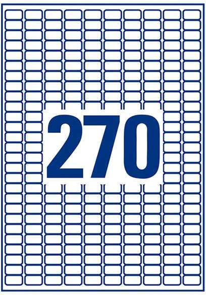 Lipnios etiketės Avery Zweckform, A4, 17.8x10mm, 270 etikečių lape, 25 lapai