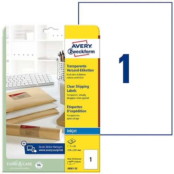 Avery Zweckform LABEL.ZF 8567 210,X297 25 SHEETS/25/ LABEL - 8567-25