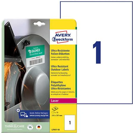 Avery Zweckform TIK.ZF 7917 210X297 10ARK. IŠORINĖ ETIKETĖ - 7917- 10