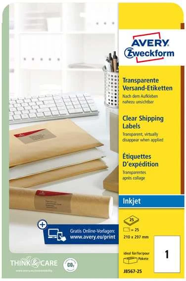 Avery Zweckform LABEL.ZF 8567 210,X297 25 SHEETS/25/ LABEL - 8567-25