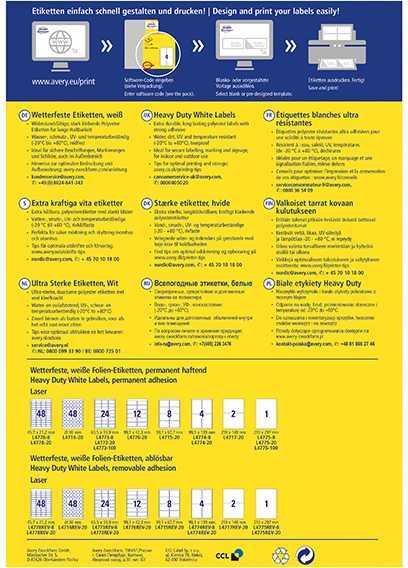 Avery Zweckform LABEL.ZF 4775 ŠIAURĖS MUITAS 210X297 100ARK USUVAL ETIKETĖ - L4775- 100