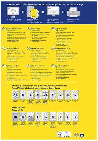 Avery Zweckform LABEL ZF 7120 35X35 FOR CODES/875 LABEL - L7120-25