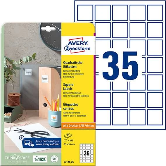 Avery Zweckform LABEL ZF 7120 35X35 FOR CODES/875 LABEL - L7120-25