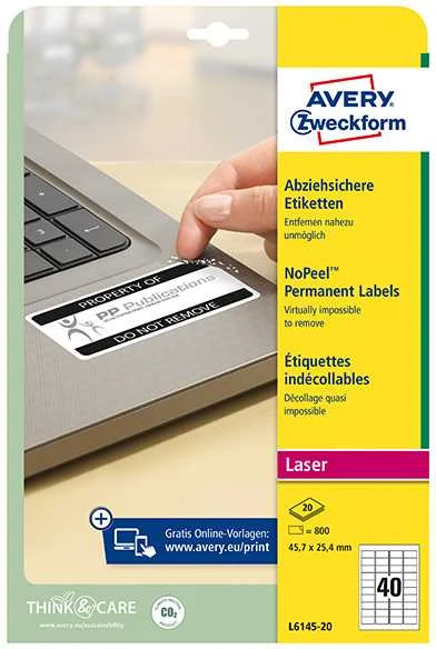 Avery Zweckform NoPeel A4 45,7 x 25,4 mm