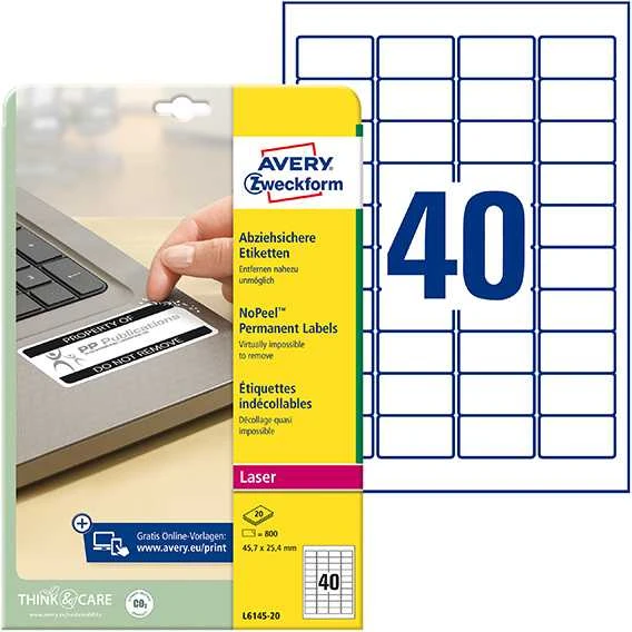 Avery Zweckform NoPeel A4 45,7 x 25,4 mm