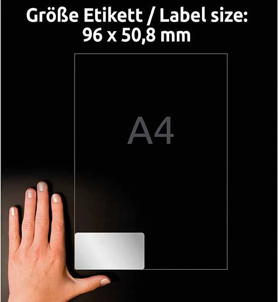 Avery Zweckform A4 96 x 50,8 mm Sidabrinė