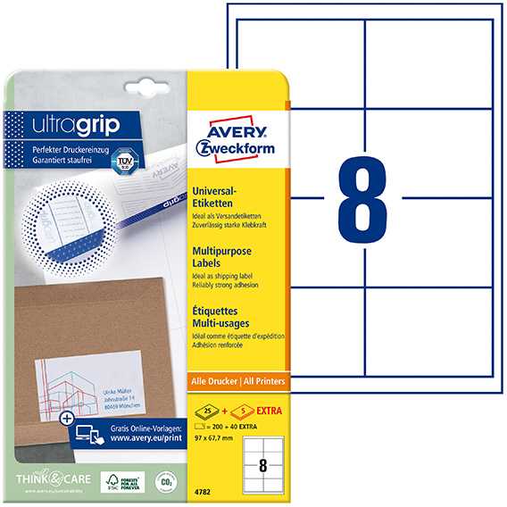 Avery Zweckform Greitai nuluptos etiketės 97x67.7 (4782)