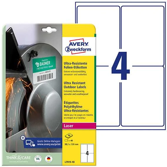 Avery Zweckform LABEL ZF 7915 99.1X139 10 ARK. LAUKO ETIKETĖ - 7915-10