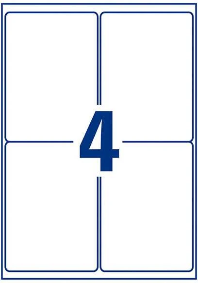 Avery Zweckform etiketės 99,1 mm x 139 mm, A4, balta, 1 etiketė, neperšlampamas, supakuota 25 vnt., L7994-25, lazeriniams spausdintuvams
