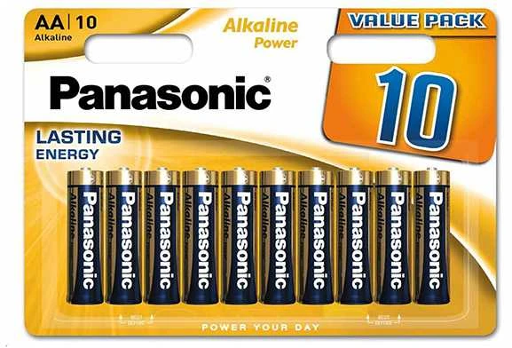 Panasonic AA šarminės baterijos, 10 vienetų pakuotė