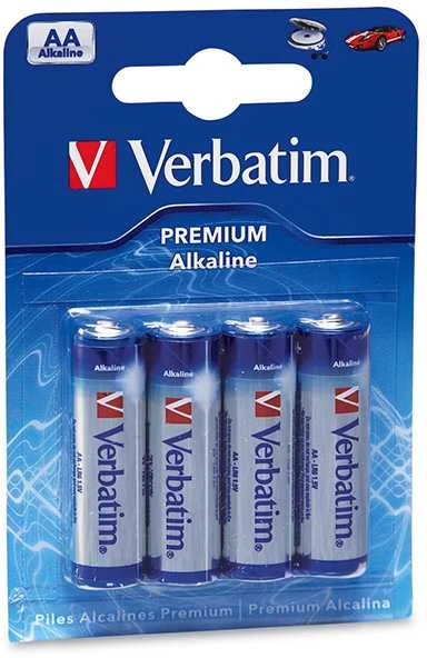 Vienkartinės „Verbatim“ šarminės AA baterijos, 4 vnt. pakuotė