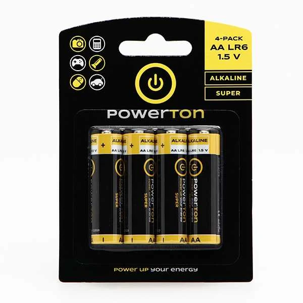 Powerton AA šarminės baterijos, 4 vnt. pakuotė