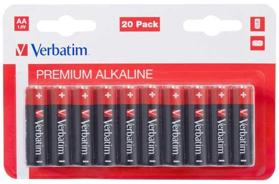 Verbatim ALKALINE BATTERY AA 20 PACK/HANGCARD