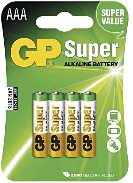 Gold Peak GP elementai, šarminiai AAA, LR3 1,5V, 4vnt