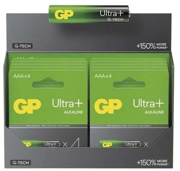 GP Ultra+ AAA šarminės baterijos, 1.5V, 4 vnt.
