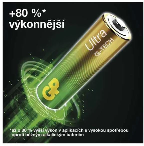 GP Ultra AAA baterija su G-Tech technologija