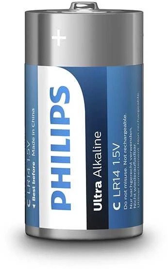 Baterija Philips Ultra Alkaline C 2 lizdinė plokštelė
