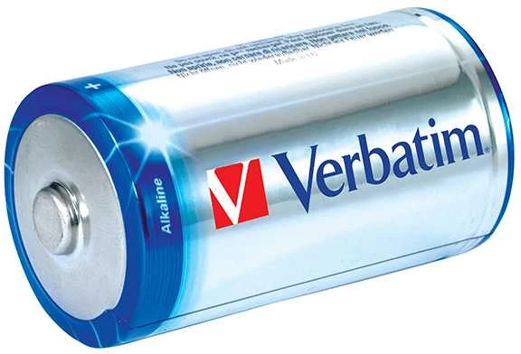 Vienkartinės „Verbatim“ šarminės C baterijos, 2 vnt. pakuotė