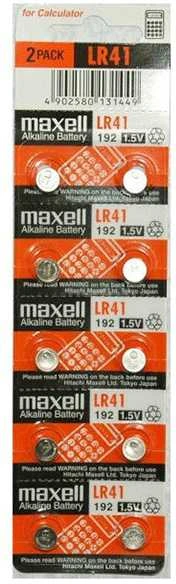Maxell LR41 (AG3) 3V šarminės mygtukinės baterijos, 10 vnt.