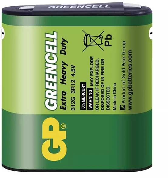 GP vienkartinės cinko anglies baterijos 3R12, 1 vnt. pakuotė