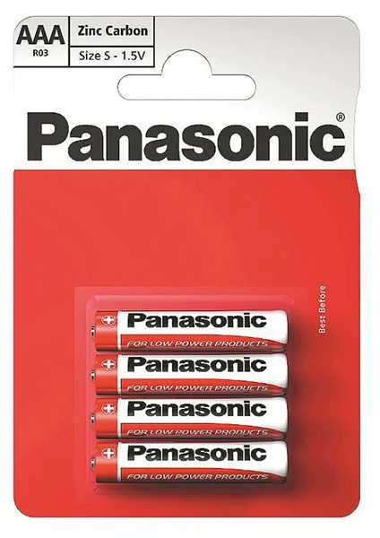 Panasonic AAA cinko anglies baterijų pakuotė