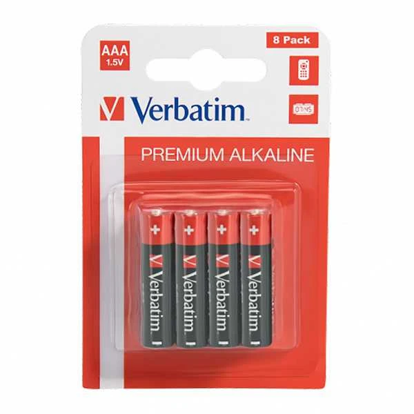 Verbatim AAA baterijos, 8 vienetų pakuotės priekinis vaizdas