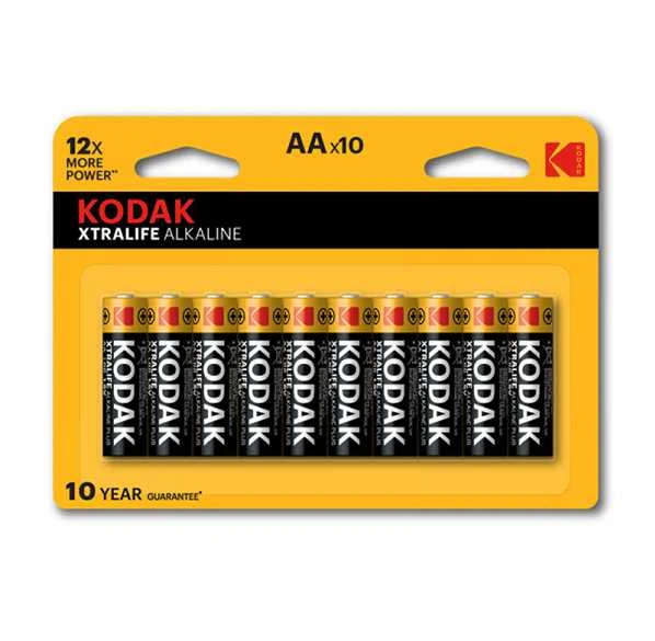 Kodak Xtralife AA baterijos, 10 vienetų pakuotė