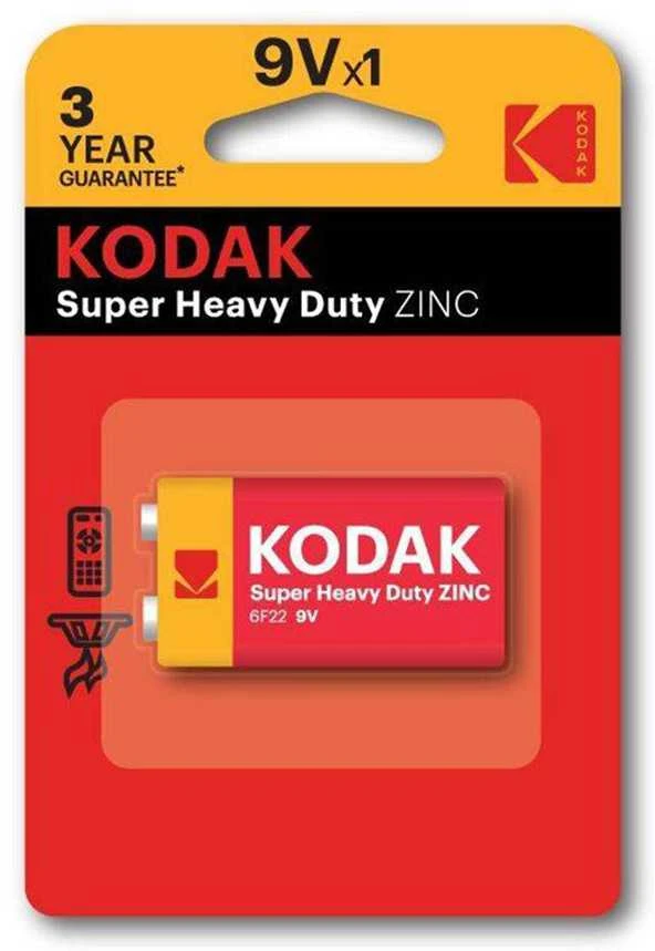 Kodak 6F22 9V cinko baterija pakuotėje