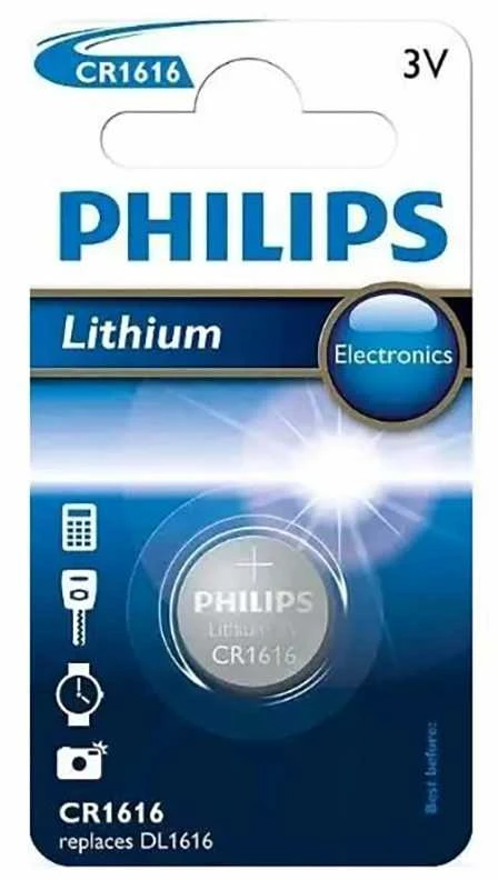 Philips CR1616 3V ličio baterija pakuotėje