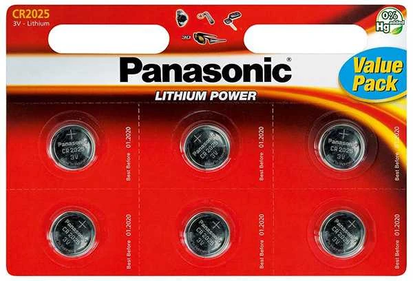 Panasonic CR2025 monetos tipo baterijų pakuotė