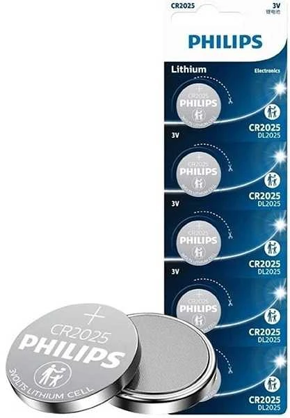 Philips CR2025 ličio baterijų rinkinys, 5 vnt.