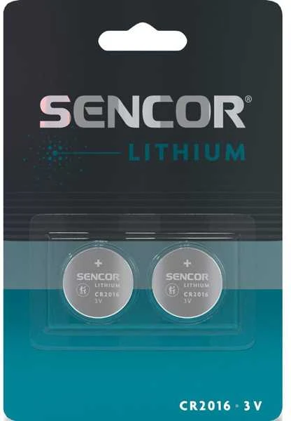 Sencor Jednorazowa litowa baterie CR2016, 2-pack
