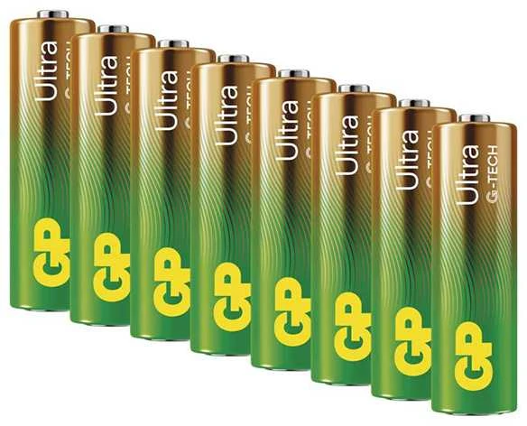 GP Ultra AA baterijos 8 vnt. eilėje