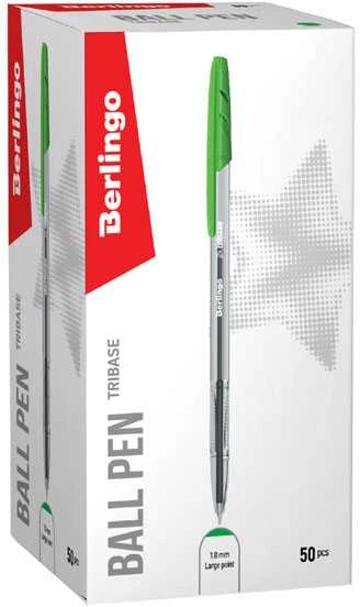 Berlingo Berlingo, Rollerball Pen, Žalias, 50vnt, 1mm, Tribase