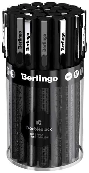 Berlingo, pióro kulkowe, mėlyna, 24szt, 0.7mm, Double Juodas