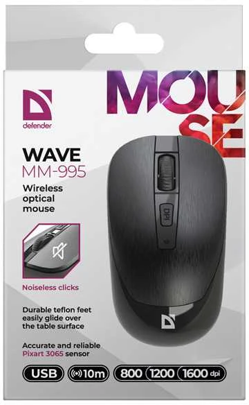 Pelė Defender Wave MM-995 juoda