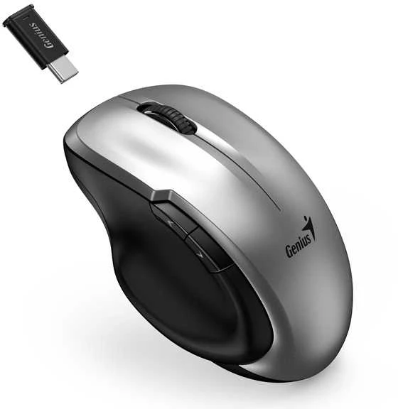 Genius Ergo 8200S belaidė optinė pelė su USB-C jungtimi, sidabrinė