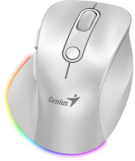 Bevielė pelė, Genius Ergo 9000S Pro, balta, optinė, 2400DPI