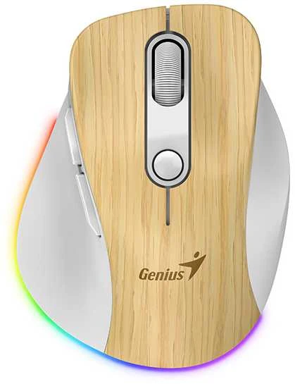 Genius Ergo 9000S Pro Bevielė pelė, balta ir-smėlio spalva, 2400DPI