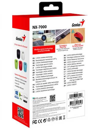 Bevielė pelė, Genius NX-7000, juoda, optinė, 1200DPI