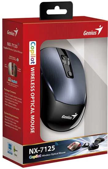 Genius NX-7125 Bevielė pelė, metaliczna pilka, 1200DPI