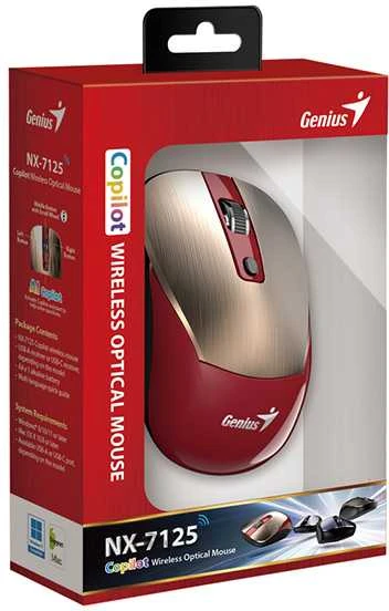 Genius NX-7125 Bevielė pelė, raudona-auksinė, 1200DPI