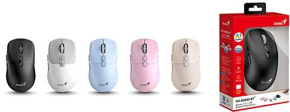 Genius NX-8080S BT Bevielė pelė, balta ir-pilka, 1600DPI