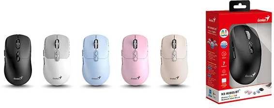 GENIUS NX-8080S BT pelė / dviguba „Bluetooth“ + 2.4GHz / 1600 dpi / „Copilot“ / belaidė / tyli / juoda