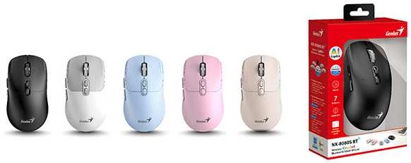 GENIUS NX-8080S BT pelė / dviguba „Bluetooth“ + 2,4 GHz / 1600 dpi / „Copilot“ / belaidė / tyli / mėlyna