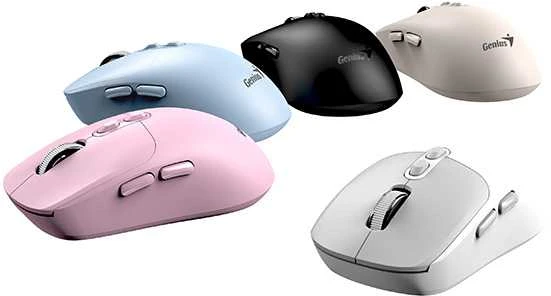 GENIUS NX-8080S BT pelė / dviguba „Bluetooth“ + 2,4 GHz / 1600 dpi / „Copilot“ / belaidė / tyli / smėlio spalvos