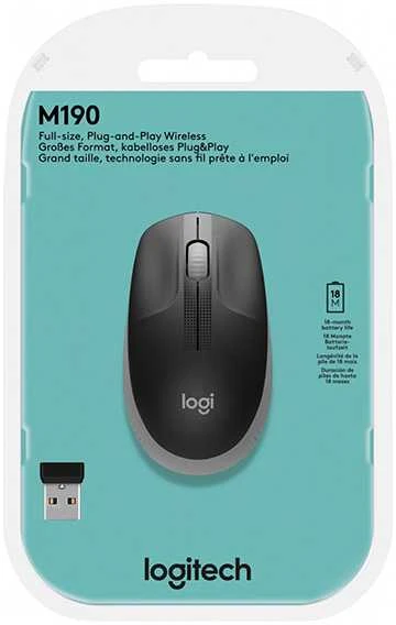 LOGITECH M190 Belaidė pelė - MID Pilkas