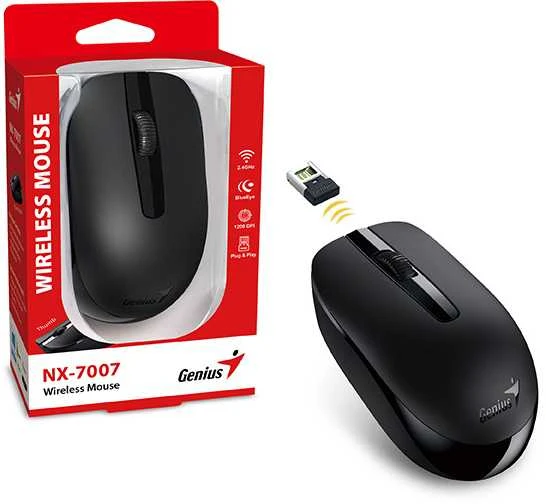 Genius NX-7007 Bevielė pelė, juoda, 1200DPI